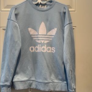 Adidas Sky Blue Crewneck with White Logo Size XS - Excellent Condition!